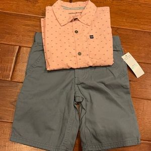 Calvin Klein kids set with button down and shorts
